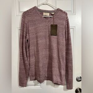 Weatherproof Vintage 100% Cotton V‑Neck Sweater Men’s Large Heather Burgundy NWT